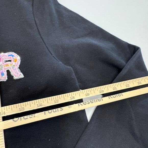 Endless Rose Sweatshirt Womens Small Black Bonjour Lettering Beads Pullover - Picture 11 of 12